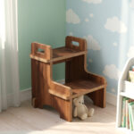 Ahşap Montessori Eğitici Kaymaz Çocuk Basamak-Tabure Banyo, Lavabo Merdiven Yükseltici-005522