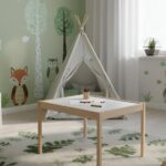 Montessori Çocuk Ahşap Etkinlik Masası-005523