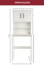 Ahşap Çamaşır Makinesi Üstü Dolabı 6009 - Görsel 3