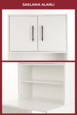 Ahşap Çamaşır Makinesi Üstü Dolabı 6009 - Görsel 2